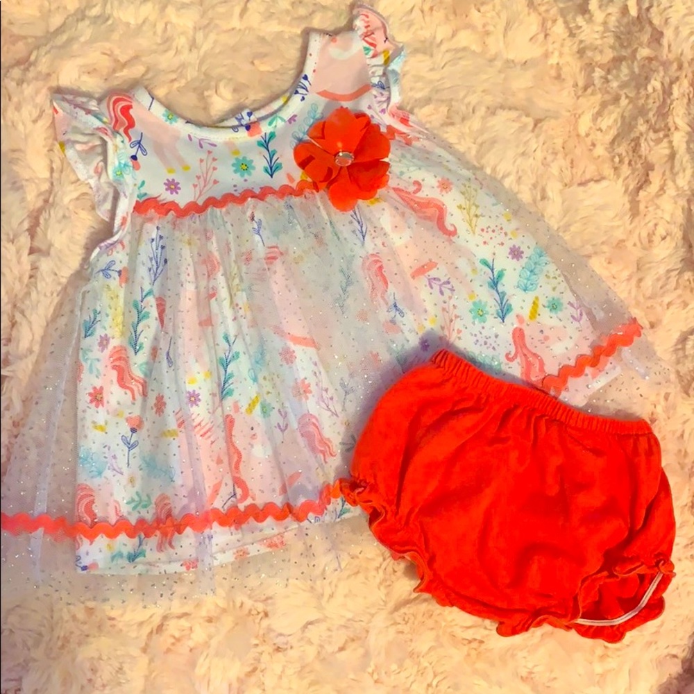 Baby Unicorn Dress with Bloomers